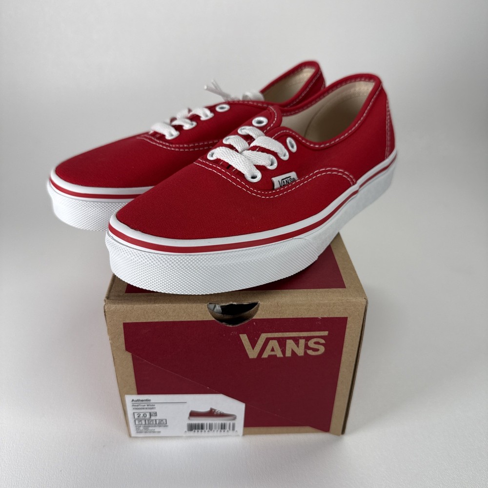 Size Youth 2 – Vans Authentic Red True White – VN000WWX6RT – NEW IN ORIGINAL BOX