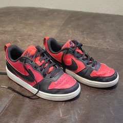 Nike All Day Play DV5456-600 Kids Red Black Leather Athletic Sneakers 4Y 131