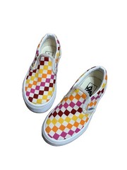 VANS Slip-On Checkerboard Multicolor Canvas Sneakers Kids US 12 Skate Shoes