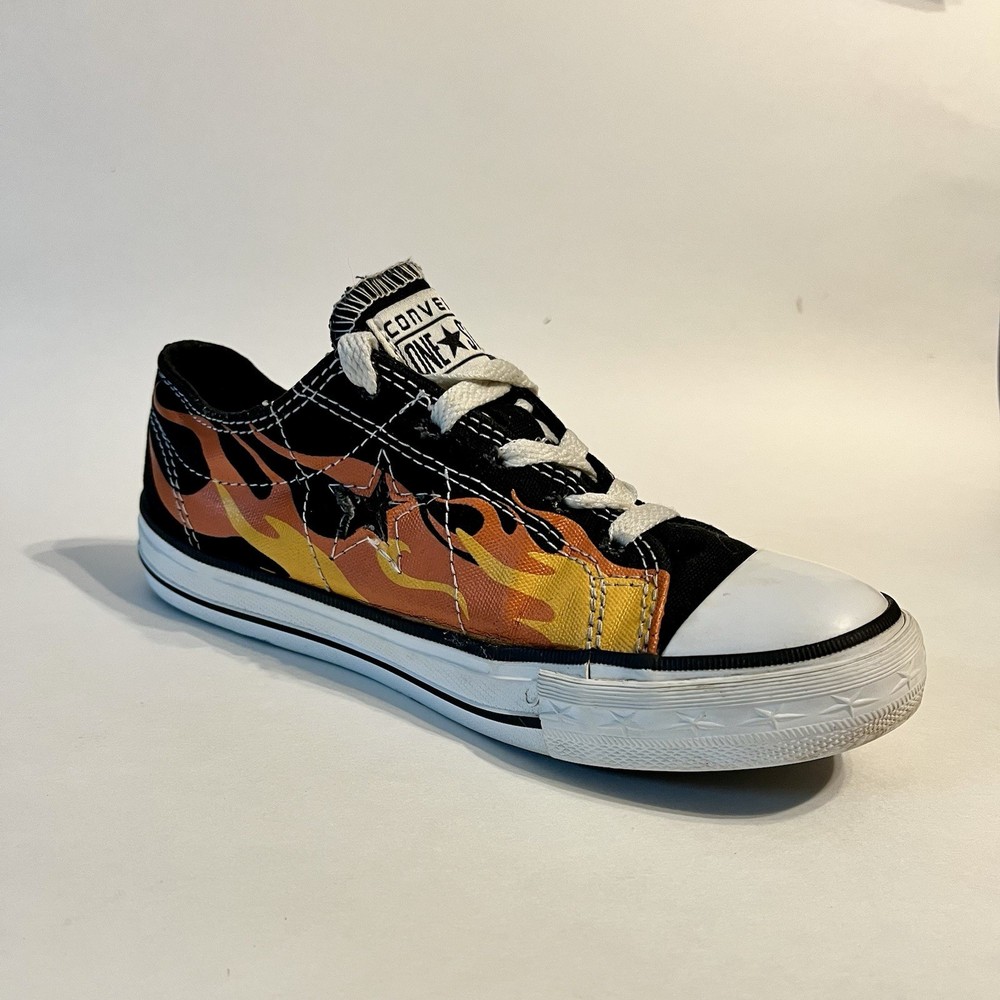 Converse Sneakers Junior 2 One Star Low-Top Canvas Shoes Flame Black Orange