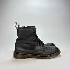 Dr. Martens 1460 Pascal Black Virginia Leather Outdoor Lace Up Boots Youth Sz 6