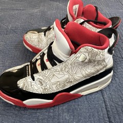 Size 5.5Y Jordan Dub Zero 2020 Mid Varsity Red, Black, & White