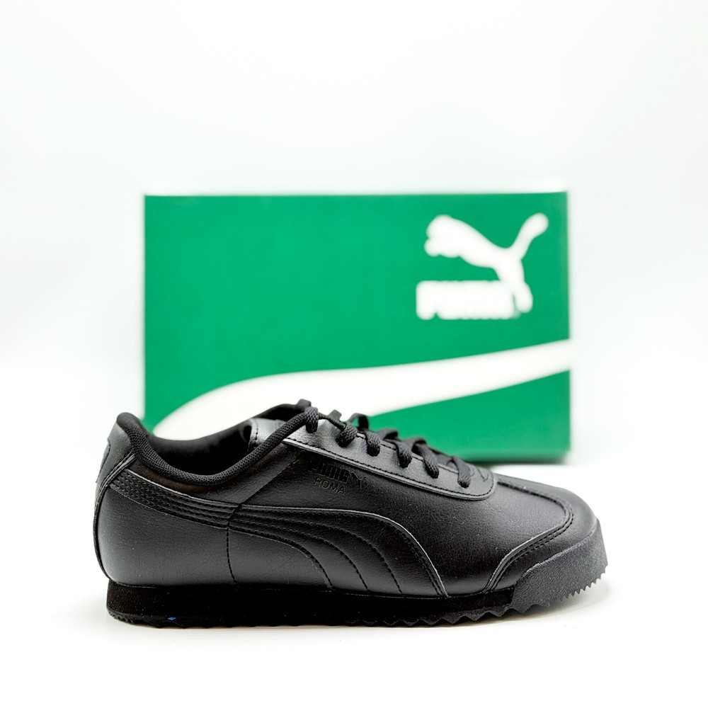 *NEW* PRE-SCHOOL KIDS PUMA ROMA BASIC (PS) BLACK / BLACK (361594 12) 👍