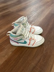 Nike Jordan 1 Mid SE PS White Teal Pink Baseball DM9648 100 Leather/Knit Sz 1.5y