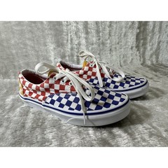 Vans Era Multi Color Checkerboard Red Blue Yellow Sneakers Kids Juniors 4.0