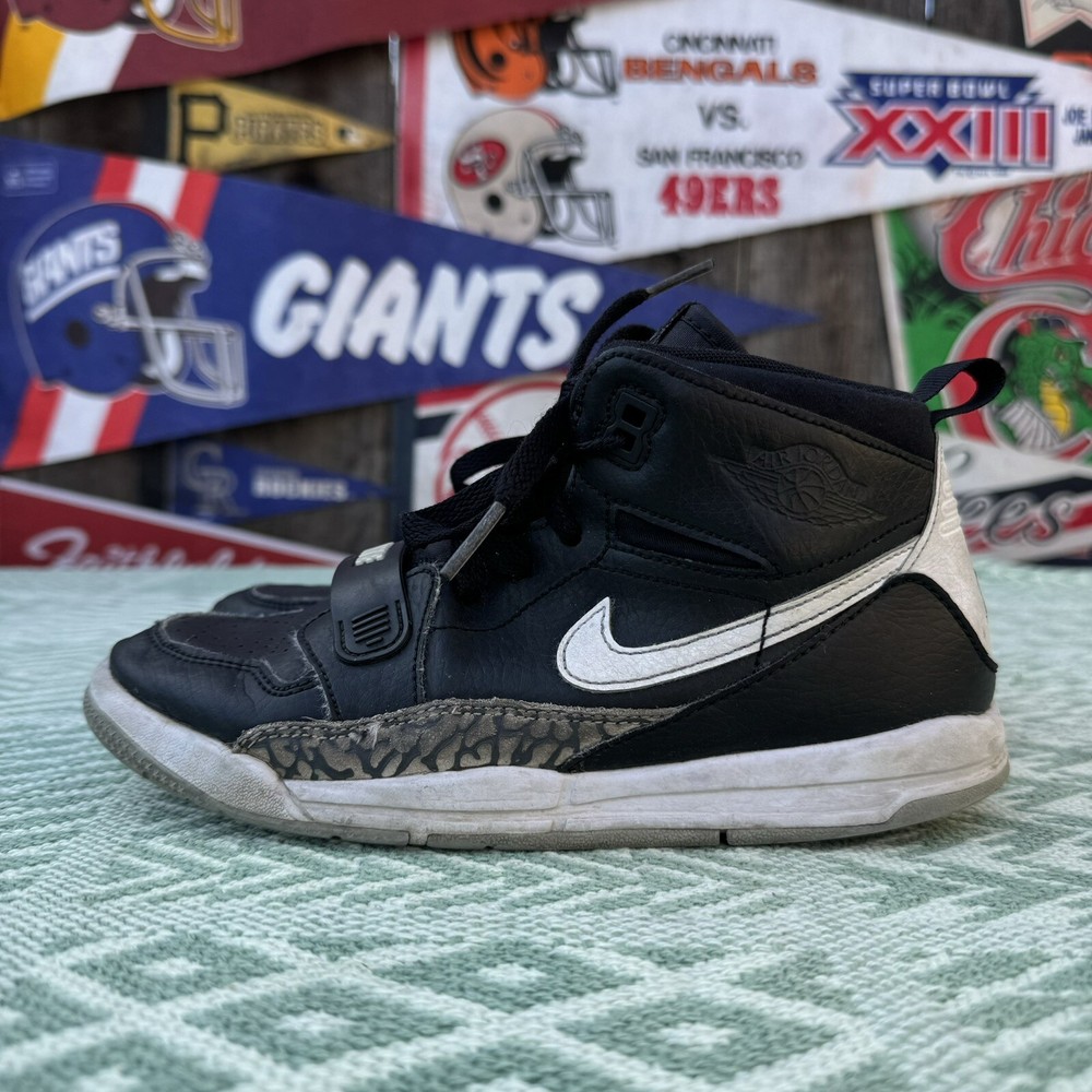 Size 3Y – Nike Air Jordan Legacy 312 Shoes Black Cement White Grey AT4047-001