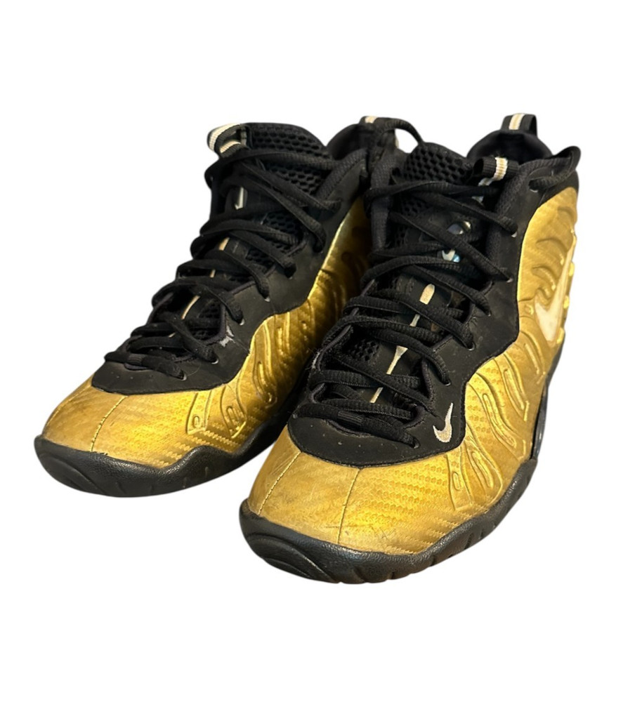 Nike Foamposite Little Posite Pro 644792-701 Size 5.5Y Gold Black