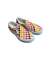 VANS Slip-On Checkerboard Multicolor Canvas Sneakers Kids US 12 Skate Shoes