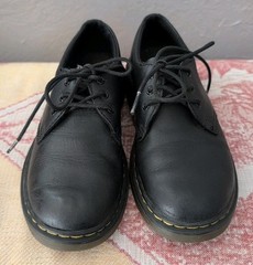 Dr Martens Black 3 Eyelet Unisex Size US 2 UK 1 EU 33 1461-J Oxfords