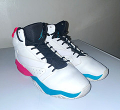 Jordan Jumpman Pro Leather High-Top Sneaker White/Black/Pink/Teal 7Y