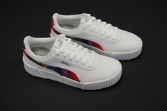 [380323 01] NEW KID’S PUMA CARINA TIE DYE JR PUMA WHITE METALLIC SILVER PK61