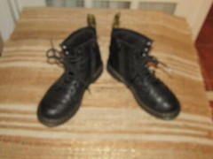 Dr Martens 1460 J Pascal Black Leather Zipper Unisex Youth Combat Boot Size 3