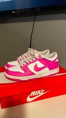 Nike Dunk Low (GS) Pink/White Colorblock Leather Low Top Sneakers US 6Y