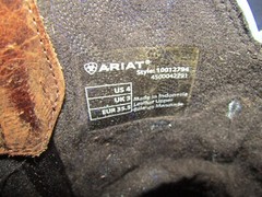 Ariat Brown & Blue Leather Square Toe Cowboy Boots Youth Size 4 Style 10012794