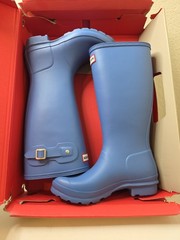 Hunter Kids Original Tall Rain Boots In Blue Size US 4B/5G Box Is Damaged