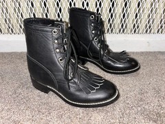 Justin Original Work Boot Black Leather Children’s Size 10.5 Heritage Lacer