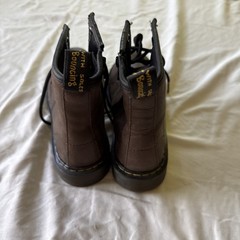 Size US 3 Dr Doc Martens Delaney Kids Boots Leather Uppers side zipper brown