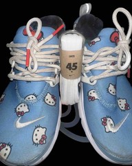 NIKE Air Presto x HELLO KITTY Low University Blue DH7780-402 Kids Shoes 3Y USED