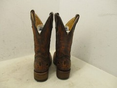 Corral Brown Leather Square Toe Cowboy Boots Youth Sz 2.5 T Sty A1117