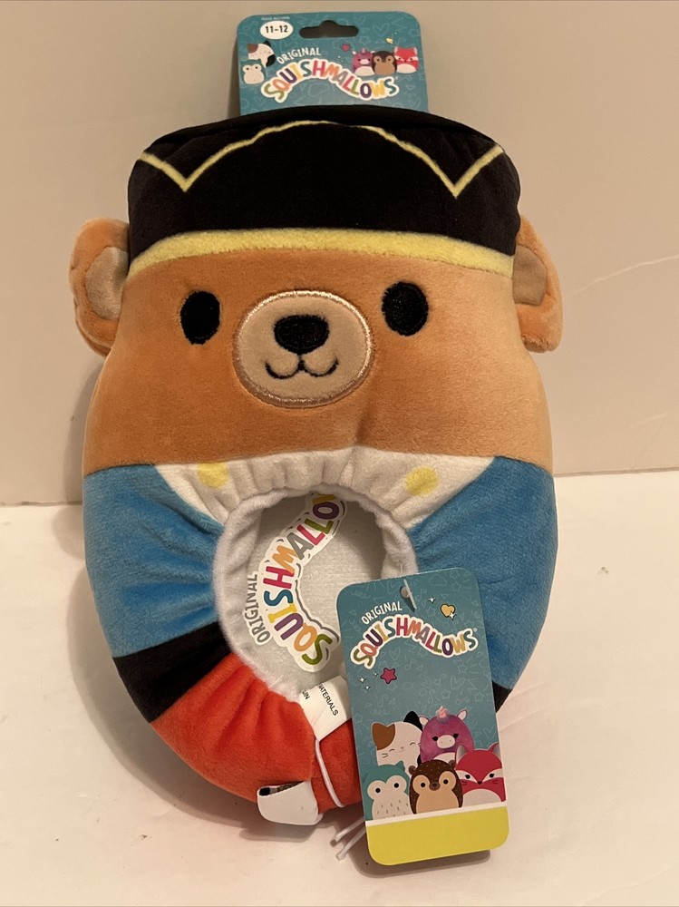 Squishmallow Nutcracker Bear Holiday Slippers Kids Size 11-12 NEW Christmas A32