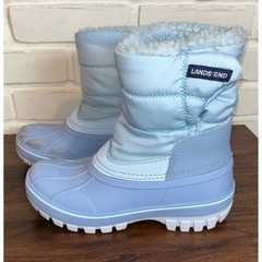 Lands End Kids Light Blue Insulated Snow Boots Water Resistant 3M Thinsulate 3M