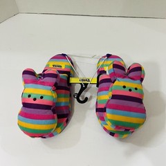 Peeps Bunny Slippers Small 8” Amulti-color stripes Kids