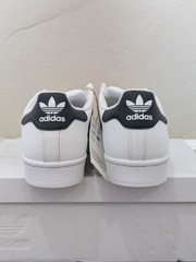 Size 4.5 Youth Unisex Adidas Superstar J White/Green/Blue/Orange Lace Up Trainer