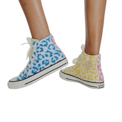 Converse All Star Wild High Top Animal Print Sneakers Shoes Rainbow Youth 5.5