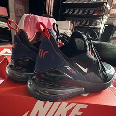 Nike Air Max 270 GS Black Midnight Navy Sneakers 6.5Y Unisex Kids