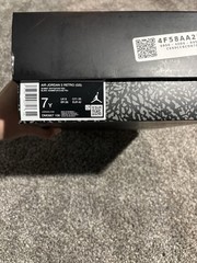 Jordan Air Jordan 3 Retro GS White Black Red Elephant Print Kids Shoes 7Y
