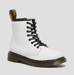 Doc Dr Martens White Lace Up Boots 1460 Size 3 Junior Youth Leather Grunge