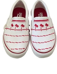 Classic IN N OUT Kids Size 12 Slide On Shoes Red And White Slip On W Box