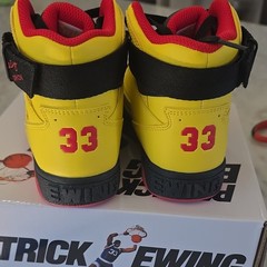 Ewing Athletics Orion Strap Yellow Black Red High Top Kids Sneaker 1