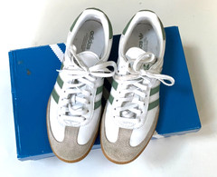 Adidas Samba Originals OG Cloud White Silver Green JP5479 Preowned Womens Sz 6