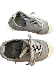New Chus Dylan Gray Lace Up Child’s Sneakers Organic Cotton SZ 31 US 13