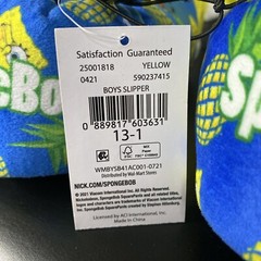 Nickelodeon SpongeBob SquarePants Plush Slippers Unisex Kids 11-12, 13-1 & 2-3