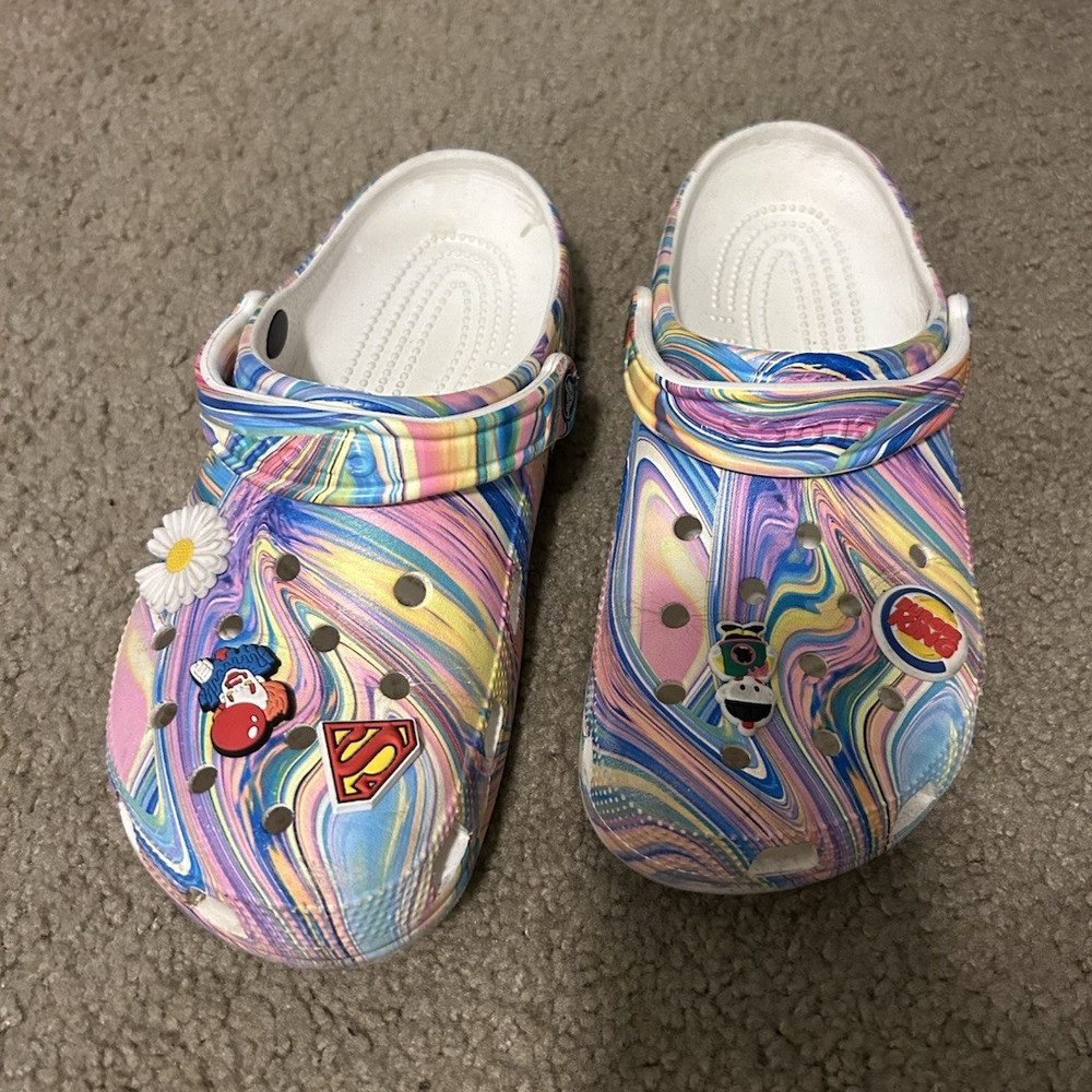 Crocs Classic Clog Unisex Kids Minnie Mouse Tie Dye Slip-On Clog Size 7