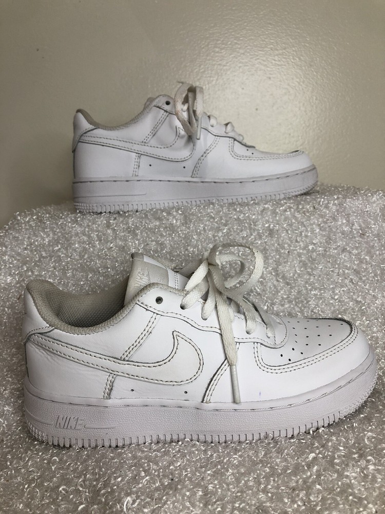 Nike Air Force 1 AF1 Low Triple White 314193-117 Kids Size 13C