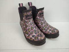 Joules Welly Bob Rain Boots Size 7 Multicolor Leopard Ankle Pull On Rubber