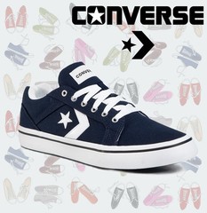 Converse Junior’s 1.5 US El Distrito ‚Black‘ Low Top Laced Slip On – BRAND NEW