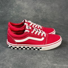 Vans Ward Low Top Red White Checkerboard Kids Sneakers Shoes