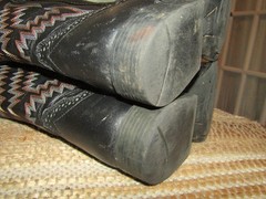 Ariat Black Leather Western Boots Unisex Youth sz 3 Square Toe Tycoon 10029627