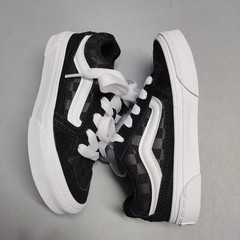 Vans Caldrone Platform Skate Shoes Youth 13 Black Gray Checkered Lace Up 500714