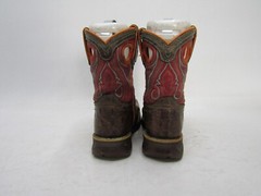 Durango Youth Sz 9 M Pink Brown Leather Buckaroo Cowboy Western Boots