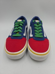 VANS YOUTH Size 1 Old Skool Colorblock Shoes Blue Green Red Yellow White Y2K 90s