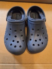 Crocs Navy Lined Clog J2 Dual Comfort Faux Fur Unisex Kids Shoes
