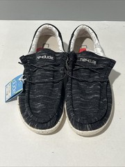Hey Dudes Wally Youth Stretch Black Slip On Shoes Size Youth 6 Ladies 7