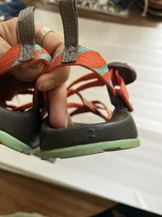 Chaco ZX1 Ecotread Slingback Strap Sandal Orange/Turquoise J180270 Kids Size 2