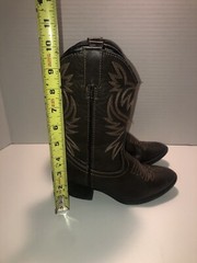 Boys Girls Boots Youth Size 1 Brown Austin CowGirl Cowboy Western