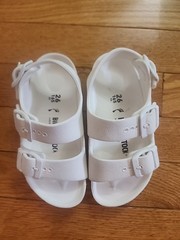 Birkenstock Milano Kids EVA White Rubber Slip On Slingback Sandals Sz C8 EUC